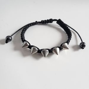 Spike corded bracelet